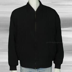 Genelli Black Waffle Knit Silk Bomber Jacket